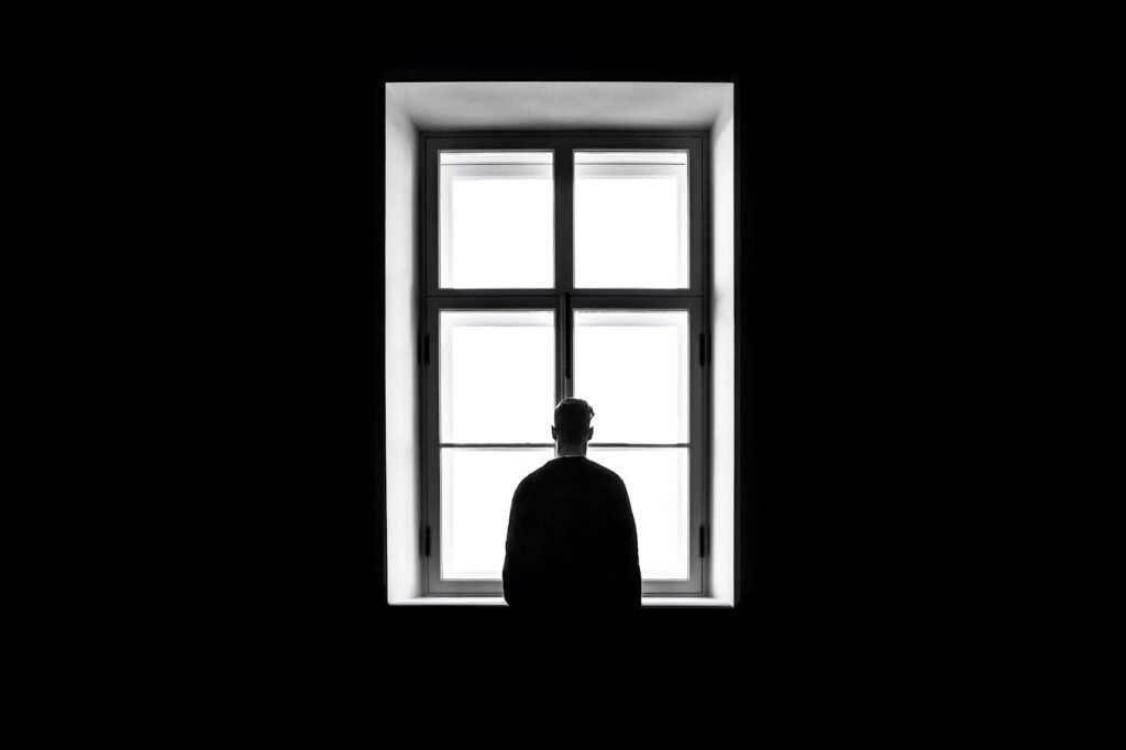 Image of a man in a window